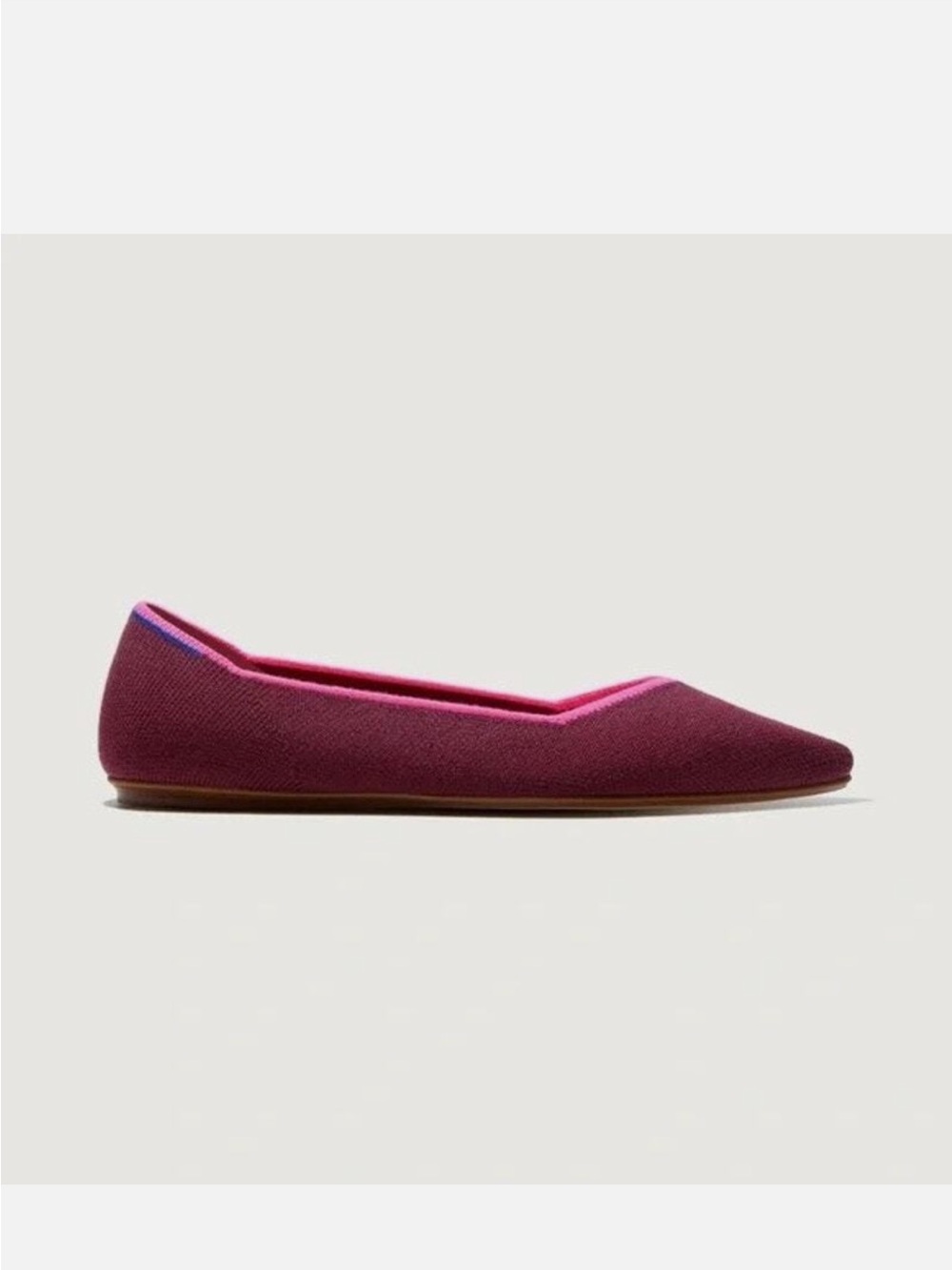 Rothy's The Point Ballet Flat Slip-On Merino Wool Currant Pink Size 9.5 - Picture 3 of 15